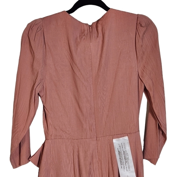 Bcbgmaxazria Puff-Sleeve Bow Dusty Rose Dress Size: 4 - Picture 9 of 13